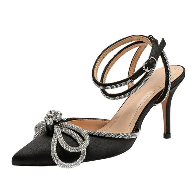 Rhinestone Bow Pumps